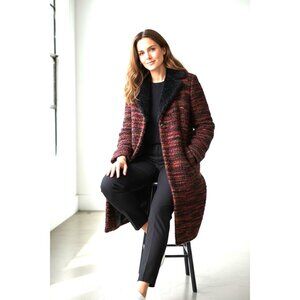 Peruvian Connection Long Cardigan Alpaca Wool Blend Luxury Artisan Nubby Knit M